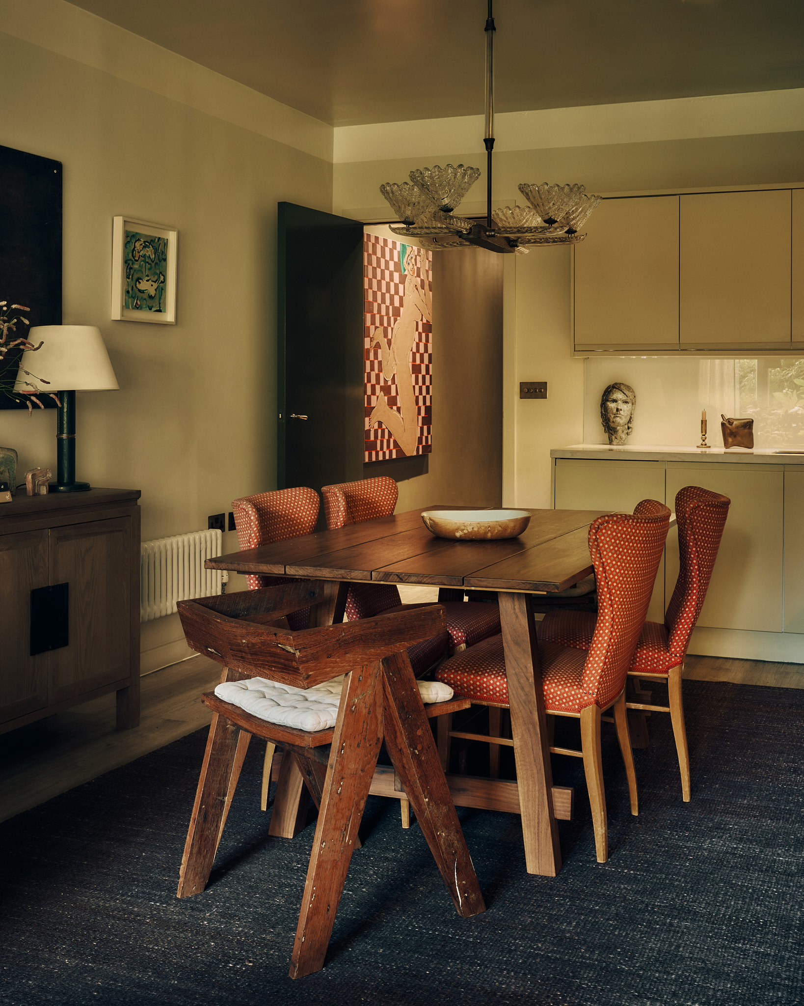 Dining room and quiet kitchen cabinetry
